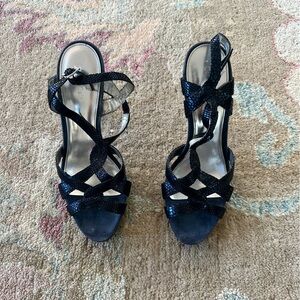 Vintage Calvin Klein Blue Snakeskin Pumps